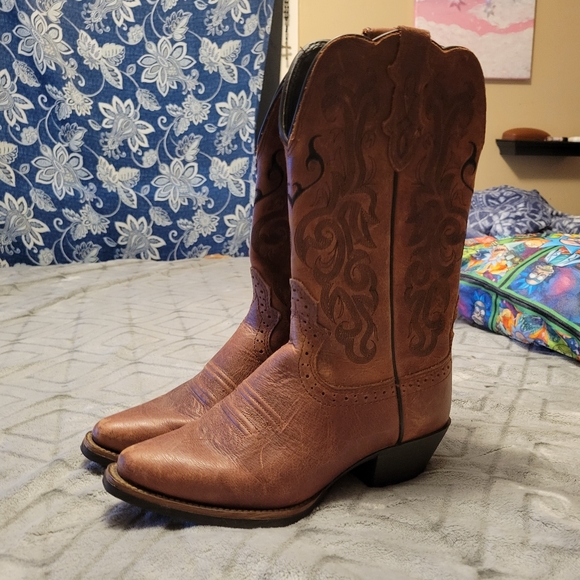 Dark brown justin boots - Picture 1 of 8